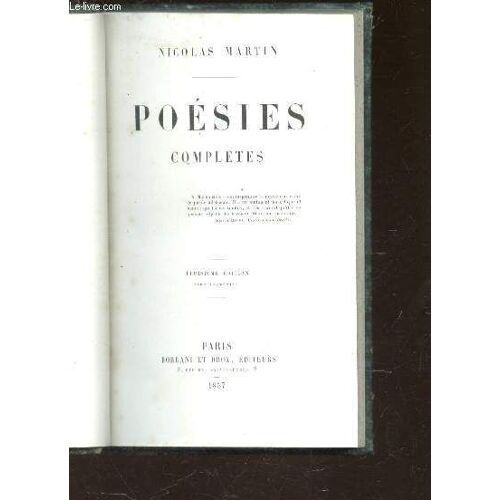 Poesies Completes / 3e Edition.