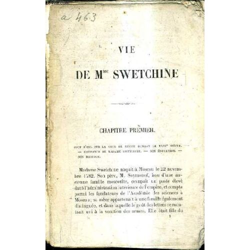 Vie De Mme Swetchine.