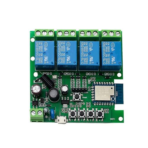 Tuya Smart 4ch Wifi Motor Controller Ac 85-250v 10a 4 Channel Inching Relay Tuya Smart Life App Voi