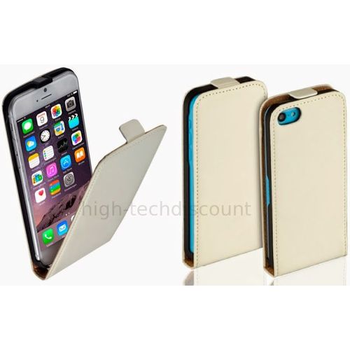 Housse Etui Coque Pochette Pu Cuir Fine Pour Apple Iphone 6s (4.7 Pouces) + Film Ecran - Blanc