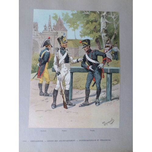 Gendarmerie, Legion Des Ain-Departement - Pionier Bataillon Zu Strassburg 1819 - Sign? Tanconville