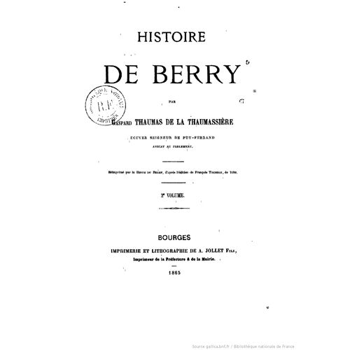 Histoire De Berry N° 1