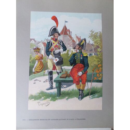 Gendarmerie Imperiale Et Capitaine-Adjudant De Place, ? Strasbourg 1810 - Sign? Tanconville