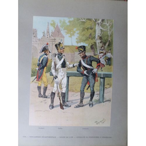 Gendarmerie D?Partementale - L?Gion De L'ain - Bataillon De Pontonniers, ? Strasbourg 1819 - Sign? Tanconville