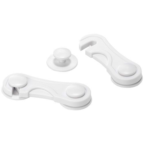 Loquet bloque porte blanc - lot de 2