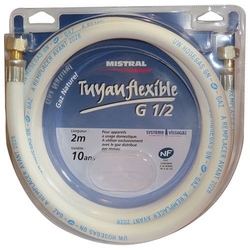 Tuyau gaz ville à visser - 2 m