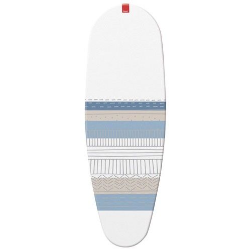 Housse table à repasser Premium clip - 130 x 47 cm - blanc, gris et bleu