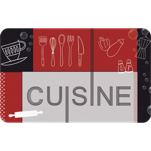 Tapis de cuisine - 50x80 cm - Cuisine - rouge et noir