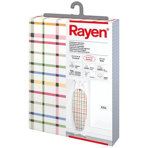 Housse table à repasser Medium easy clip XXL - 150 x 55 cm - carreaux multicolores
