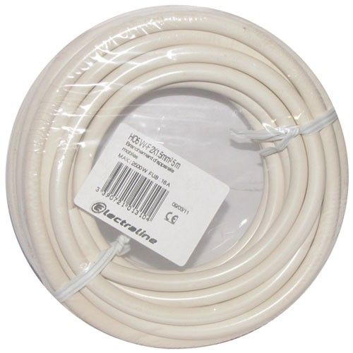 Câble souple HO5VVF - 2x1.5 mm² - couronne 5 m - blanc