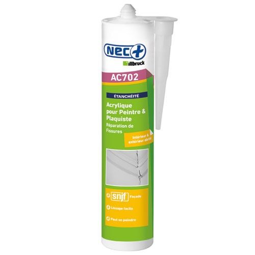 Mastic Acrylique Maçonnerie AC702 NEC+ blanc 310ml