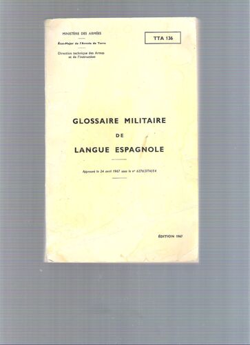 Glossaire Militaire De Langue Espagnole