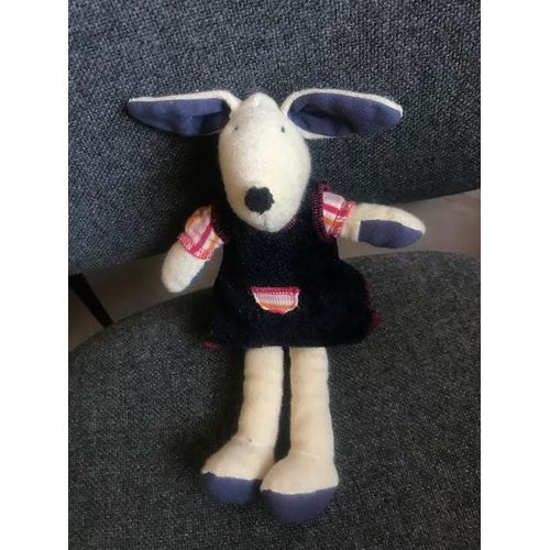 Peluche Doudou Chien Chienne Et Sa Robe Baby Mini Catimini 29 Cm