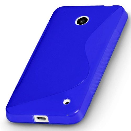 Housse Coque Souple En Gel S-Line Bleue Pour Nokia Lumia 630 Et Lumia 635