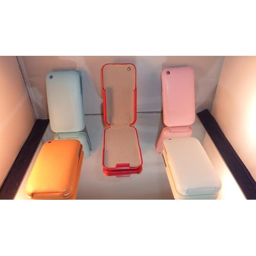 Coque Bumper Pour Iphone 3g / 3gs, Couleur: Rouge, Modele: 1.Coque Cuir Avec Rabat