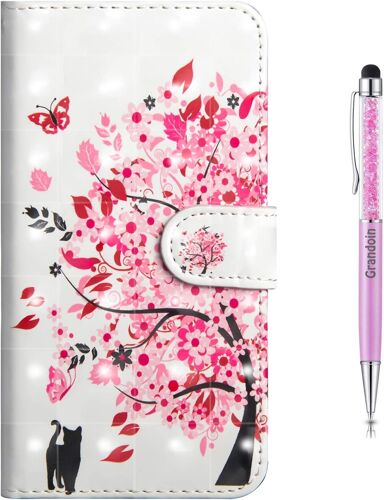 Coque Huawei P30 Pro, de en PU Cuir TPU Souple Phone Case Cover pour Huawei P30 Pro (Arbre Rose)