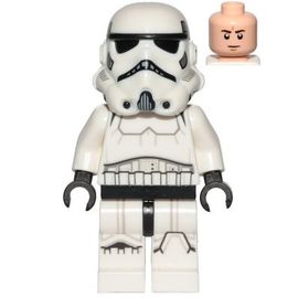 LEGO Star Wars Episode 4 5 6 Imperial Stormtrooper - Male, Dual Molded Helmet with Light Bluish Gray Panels on Back, Light Nougat Head, Frown sw1137 du set 75300 75307