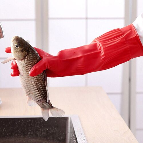 Gants de nettoyage de vaisselle en caoutchouc et Silicone, 1 paire