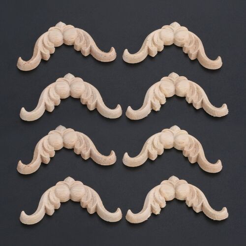 Autocollants d'angle en bois sculpture sur bois 5cm, 8 pièces, Figurines en bois artisanat, cadre, applique murale, porte, meubles décoratifs
