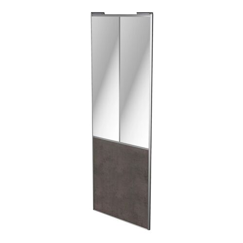 Porte de placard coulissante atelier gris antique profil gris GoodHome Arius H. 248,5 x L. 91.2 cm + amortisseurs
