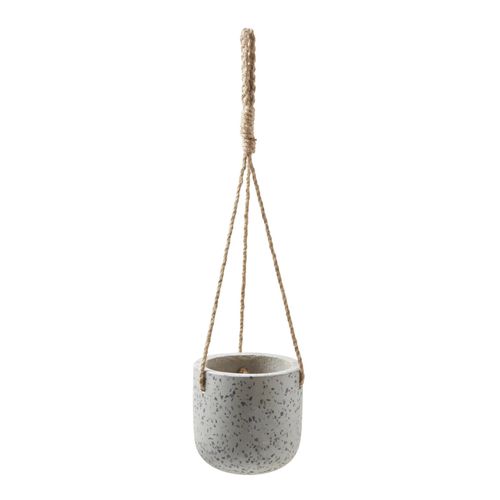 Pot De Fleurs Ciment Gris En Suspension D.12cm