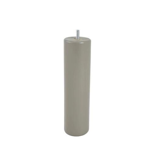 Pied de lit cylindrique en hêtre taupe Bar Plus H. 25 x Ø6,8 cm
