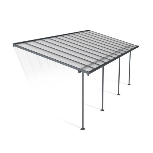 Pergola Adossée Sierra Palram Canopia Aluminium Gris 3 X 7.4 Cm