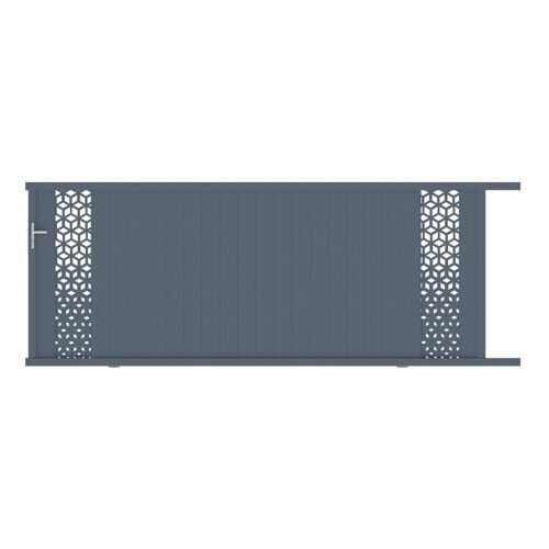 Portail Coulissant Auteuil Géométrique 400x160,5 Cm Gris Anthracite 7016 Jardimat