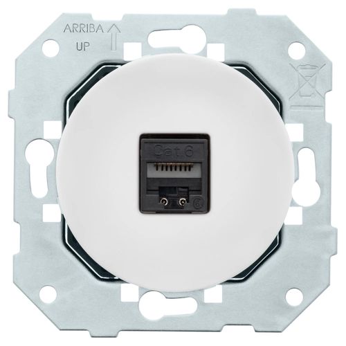 Prise RJ45 Fontini Dom blanc glossy à composer