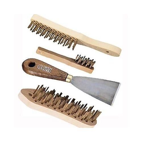 Lot de décapage 3 brosses + 1 grattoir Ocai