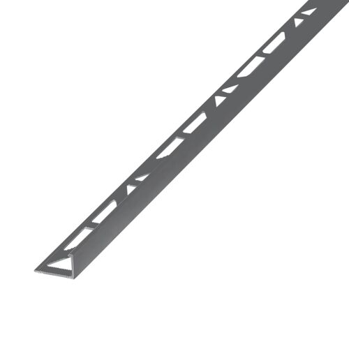 Profilé de carrelage intérieur angle droit alu 22 mm x 2.5 m Diall anthracite