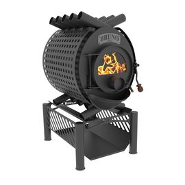 Poêle à bois en acier Bruno Pyro III noir en acier 19kW 190m²