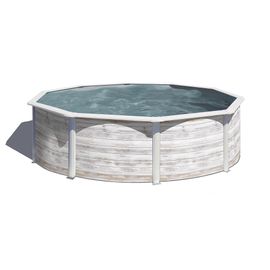 Piscine hors sol acier aspect bois Gré Finlande ø2,60 x h.1,22 m