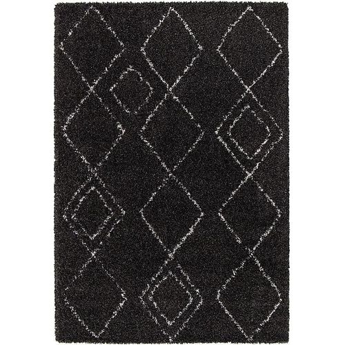 Tapis Shaggy Coltrane Motif Berbère L. 170 X L. 120 X Ep. 3 Cm Noir Goodhome