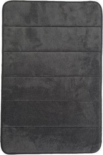 Tapis de salle de bains L.70 x l.50 cm Levasseur gamme Hector coloris anthracite