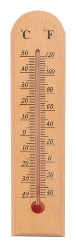 Thermomètre intérieur/extérieur analogique en bois