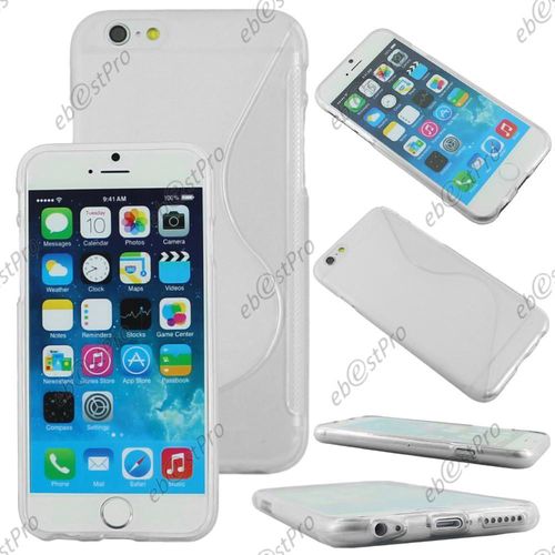 Ebeststar ® Lot X3 Coque S-Line Silicone Gel Motif Vague Housse Etui Protection Souple Pour Apple Iphone 6s 6 Écran 4.7" + Stylet, Couleur Transparent, Violet, Rose [Dimensions Precises De Votre Appareil : 138,3 X 67,1 X 7,1 Mm, Écran 4.7'']