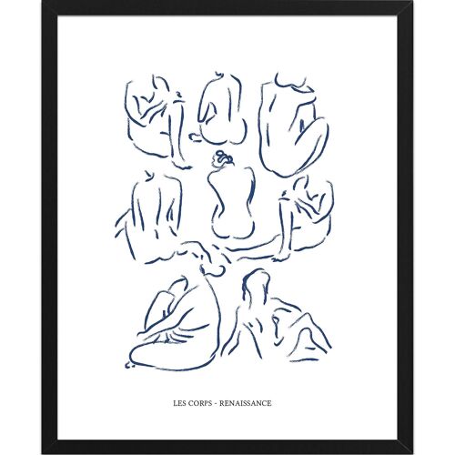 Image encadrée les corps noir et blanc L.50 x l.40 cm