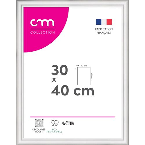 Cadre photo Bella cm Creation blanc mat l.34 x H.44 cm