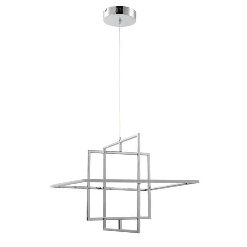 Suspension Led Intégrée Kohmani 1700lm 30w Ip20 Goodhome Argent