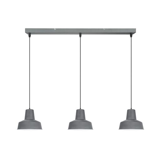 Suspension Orous 3 Lumières E27 45w ¿24,5xl.93,5xh.110cm Gris Foncé Goodhome
