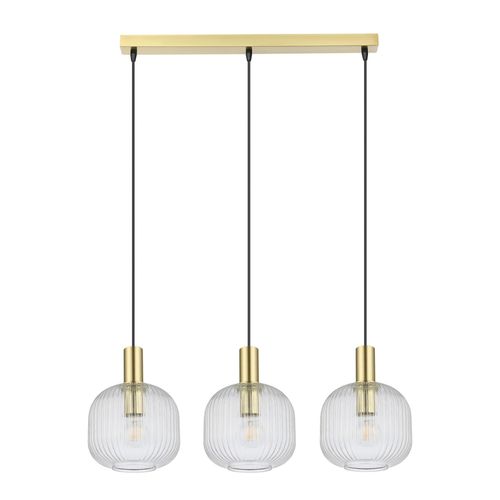 Suspension Lybia 3 Lumières E27 75w ¿74xl.20xh.110cm Laiton Goodhome