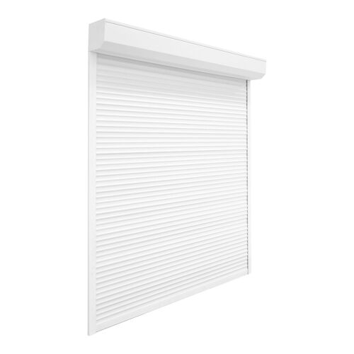 Volet roulant ouverture motorisée Fortia en aluminium coloris blanc l.100 x H.125 x Ép.13,7 cm