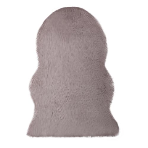 Tapis Imitation Mouton Goodhome 110 X 140 Cm Gris