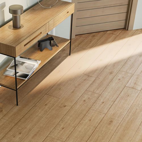 Sol stratifié clipsable Maldon chêne brun 10 mm compatible pièces humides