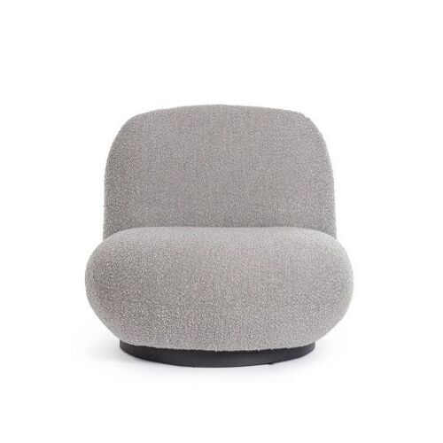 Fauteuil tissu Fauteuil Margot Pivotant Gris Bouclé