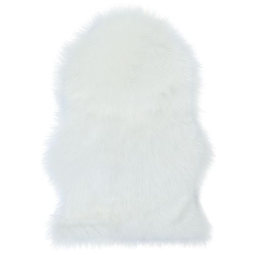 Tapis Imitation Peau De Mouton Hegoa Blanc Goodhome L.90 X L.60 Cm