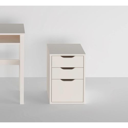 Caisson De Bureau 3 Tiroirs Avec Roulettes Blanc H. 57,8 Cm X L. 37,2 Cm