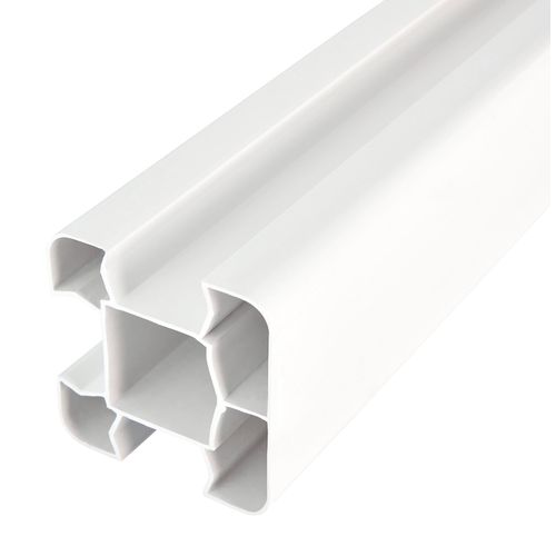 Poteau Pvc Blanc 3 Rainures + 2 Profils De Finition - H. 2,40 M