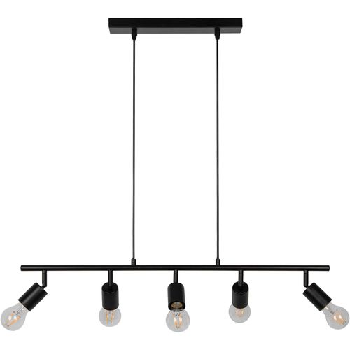 Suspension Ghlin 5 Lumières E27 140w ¿80xl.6xh.110cm Noir Goodhome